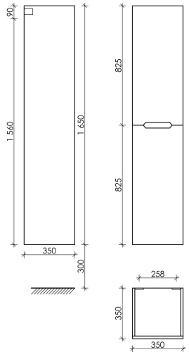 Шкаф-пенал Sancos Norma 2.0 PNR2.035W 40х170 подвесной цвет белый - фото 5